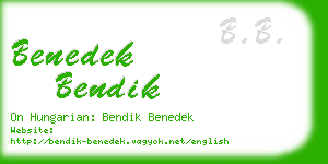 benedek bendik business card